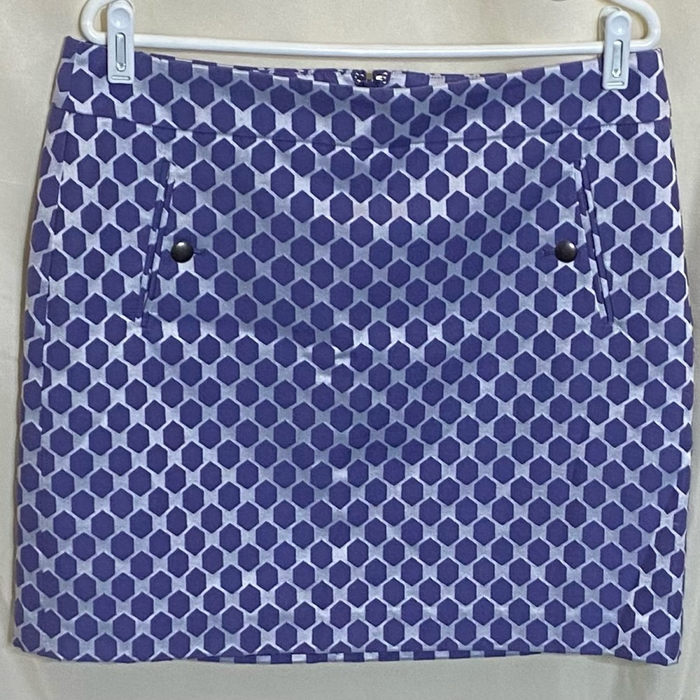 Loft Purple and Silver Geometric Design Skirt